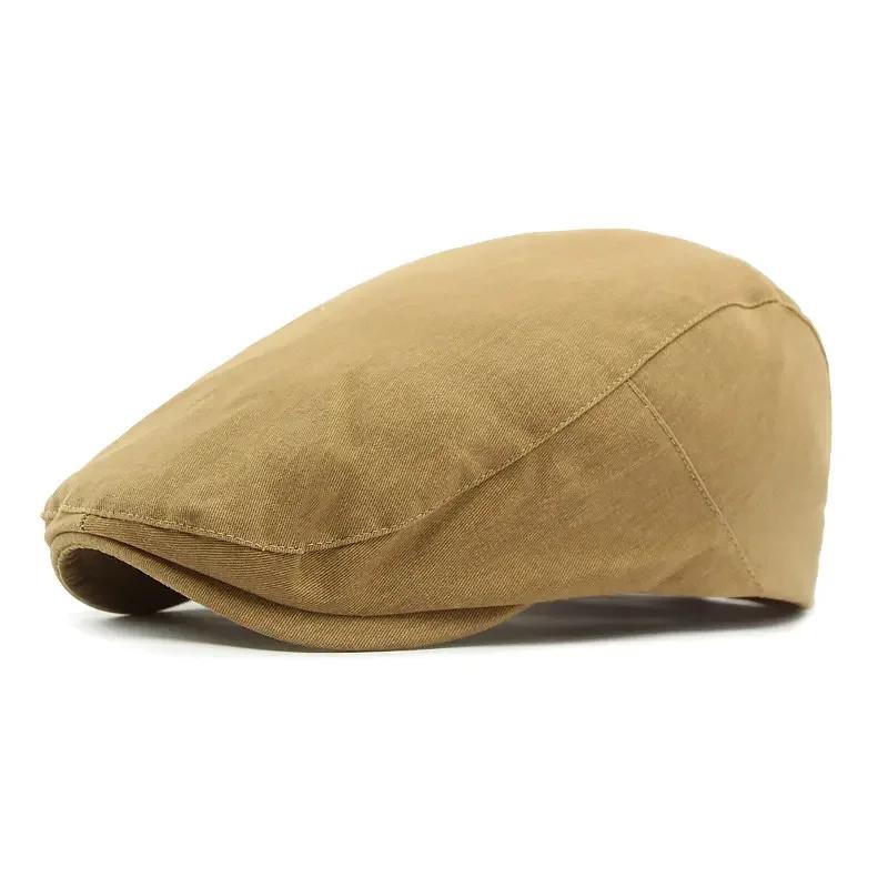 Lente En Zomer Katoen Effen Newsboy Petten Heren Platte Pet Dames Schilder Baret Hoeden 19 56-60cm wear