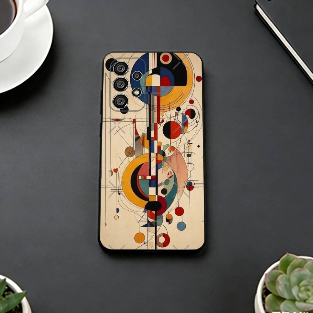 

Geometric Bauhaus A-Art Phone Case Black Silicone Soft For Samsung S25,S24,S21,S22,S23,S30,Ultra,S20,Plus,Fe,Lite Samsung S26Plus