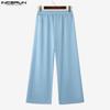 INCERUN Männer Frühling hohe Taille lange Hose Casual Splits Knöpfe Kordelzug Hose