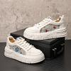 Fashion Trendy men's shoes, embroidered breathable mesh casual shoes, men's fashionable and versatile thick-soled board shoes  b28