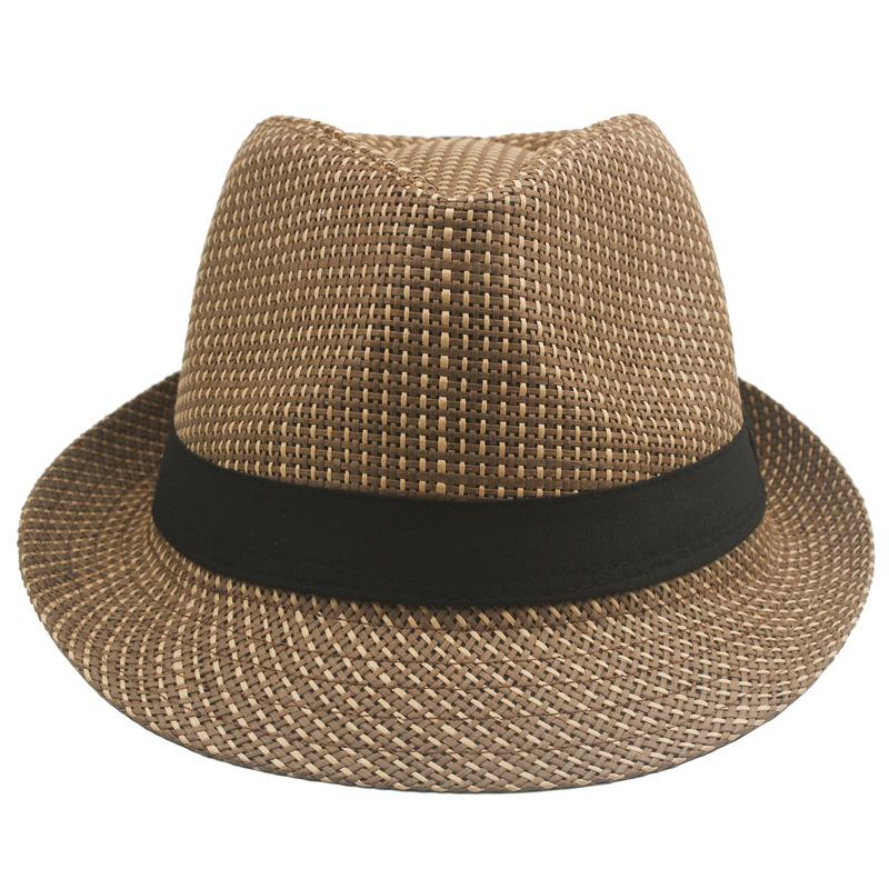 Jue Hat Sommer-Strohhut für Herren mittleren Alters und älterer Herren, britischer kleiner Zylinder, Outdoor-Sonnenschutz, Gentry-Hut