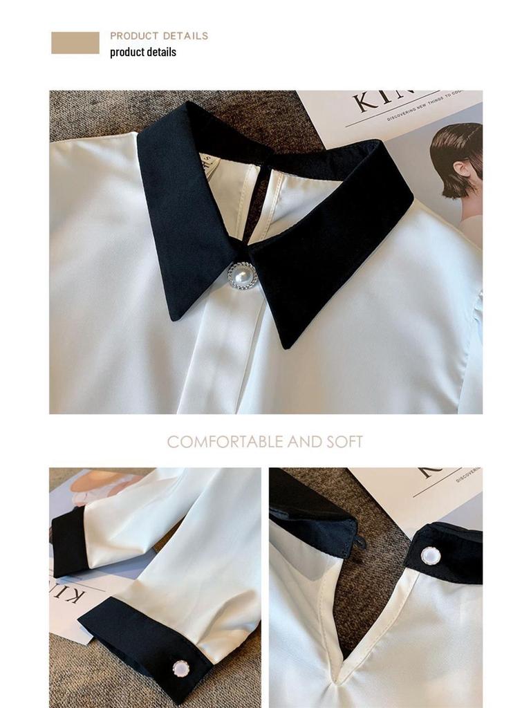 Women's Spring & Autumn Long Sleeve Casual Shirt - High-End Design, Versatile Top