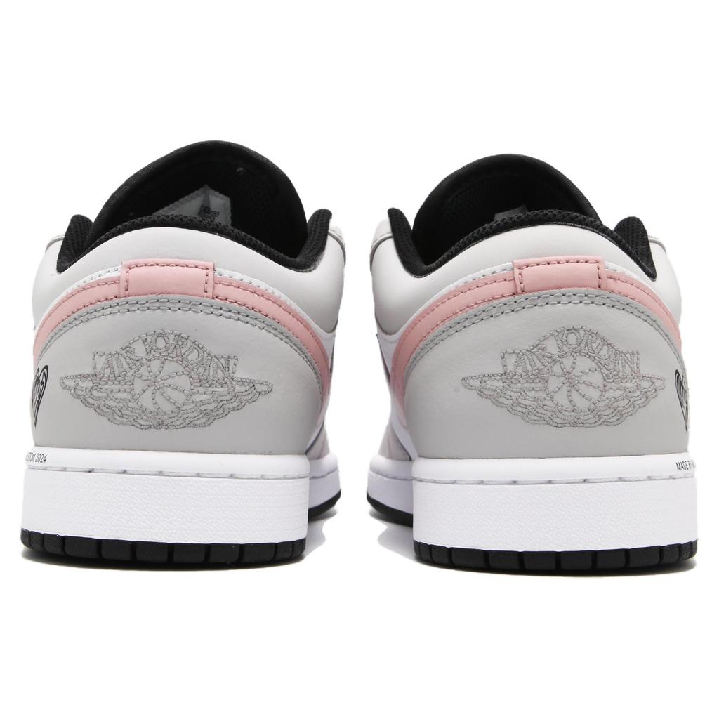 Jordan Air Jordan 1 Abrasion Resistant Abrasion Resistant Low top Vintage Basketball Shoes Women's Gray Pink DC0774-101(Teamfour-S-BOX)
