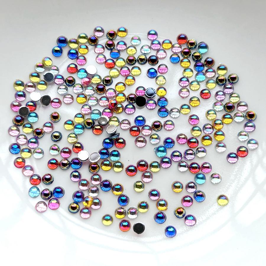 Magnifiques strass pour ongles, mélange de 3mm, demi-rond ab, 200 pièces, bijoux à bricoler soi-même, accessoires décoratifs pour la fabrication
