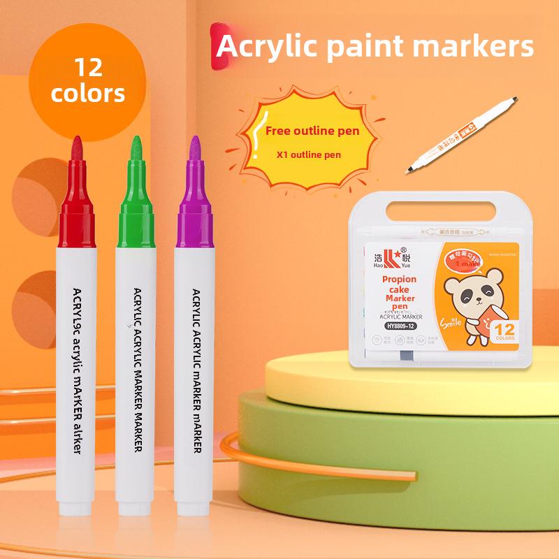 Set Markere Acrilice Impermeabile: Markere cu vopsea netede, sigure pentru hârtie, pentru DIY, graffiti, artă acuarelă, studenți și meșteșuguri pictate manual