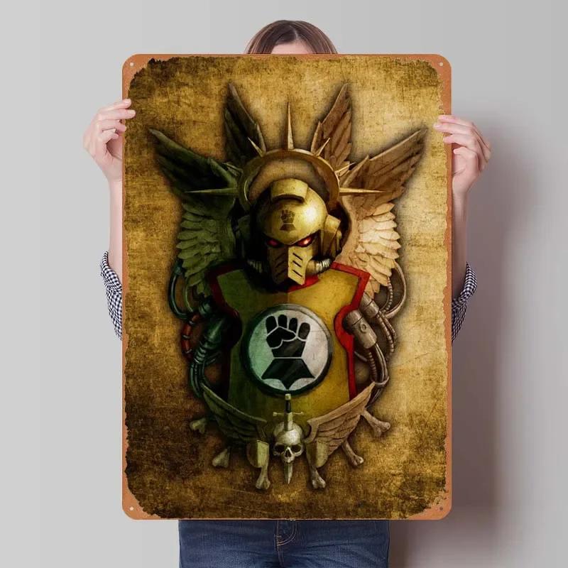 W-Warhammers Metallschild Anpassbare Spieleposter Vintage Heimdekoartikel Retro Blechschild für Gamerzimmer-Dekoration Wand