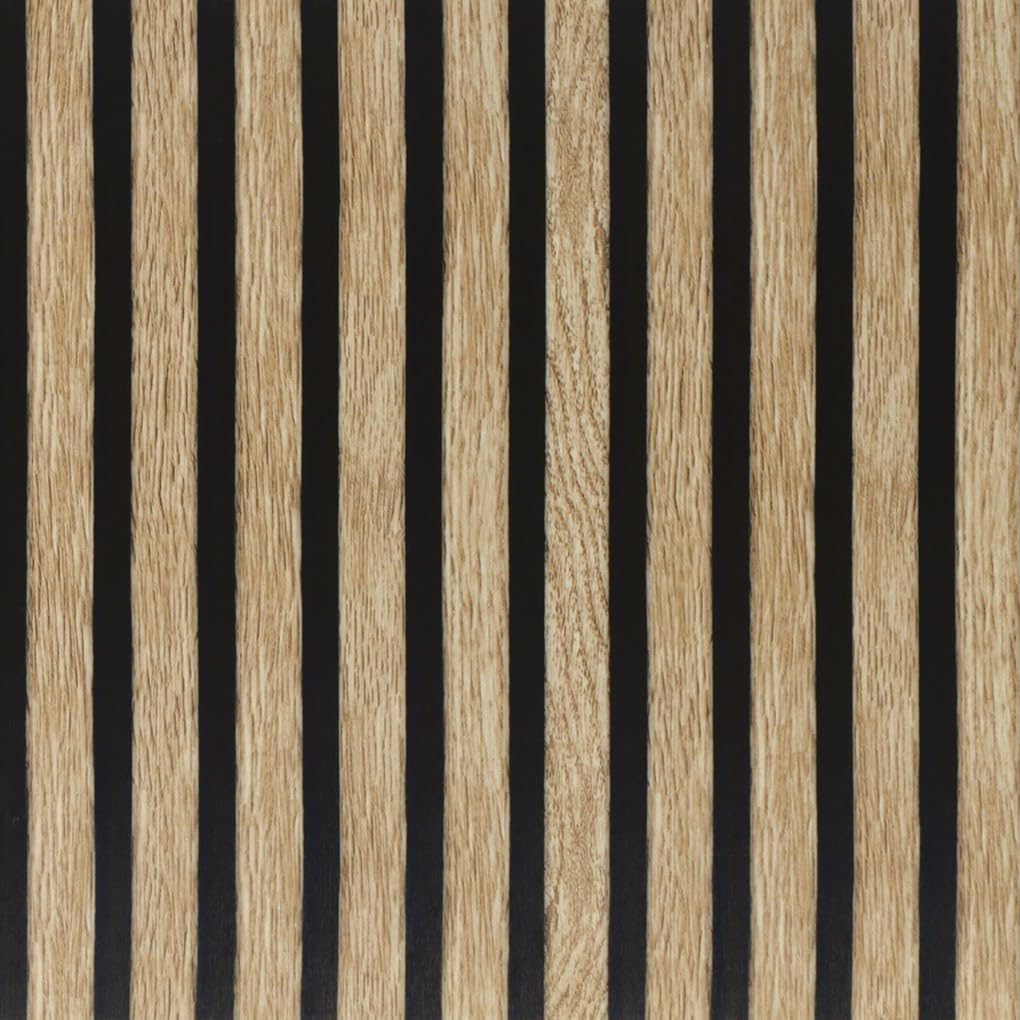 Carta da Parati a Doghe di Legno, Stacca e Attacca, Autoadesiva, Vinile, Idrorepellente, Finto Legno, Listelli, Carta a Contatto per Soggiorno Camera da Letto