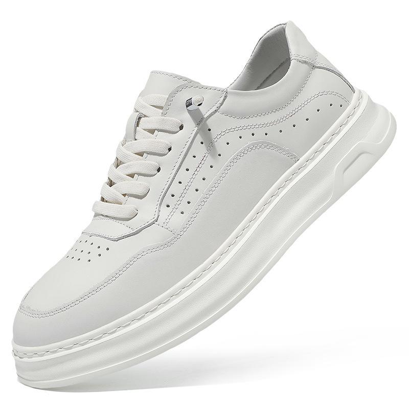 The first layer of cowhide trendy little white shoes, genuine leather spring and autumn casual versatile board shoes, thick-soled low-top leather