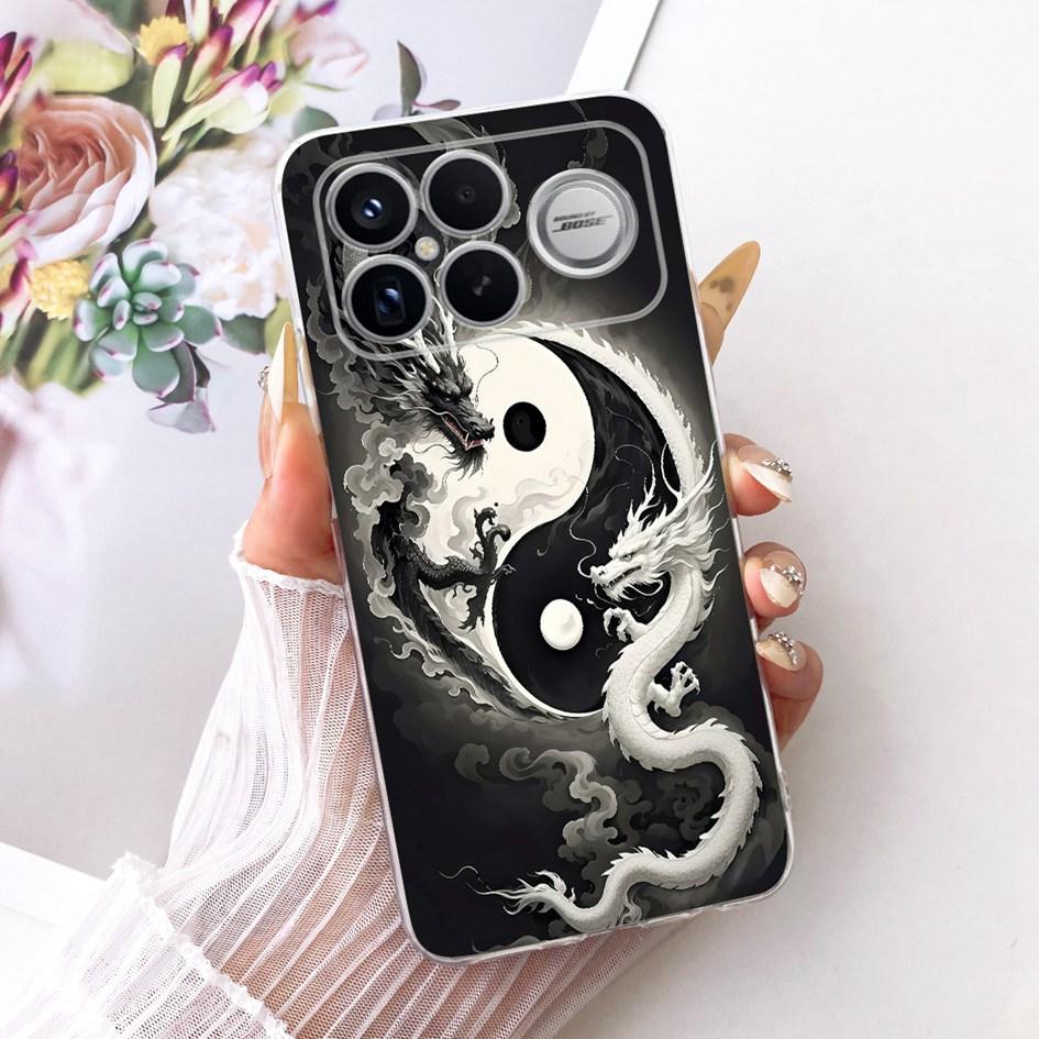 For Xiaomi POCO F8 Ultra Case Luxury Dragon Cartoon Transparent TPU Protection Cover For Poco F8 Pro Ultra PocoF8 Pro Soft Funda