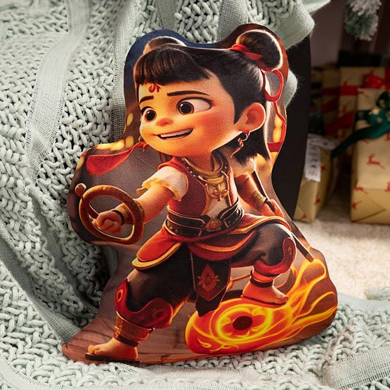 Devil Boy Nezha Printed Pillow Office Cushion Pillow Home Sofa Cushion Plush Toy