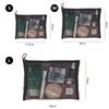 Black Mesh Makeup Bags Women Girls Cosmetic Bag Organizer Travel Portable Wash L