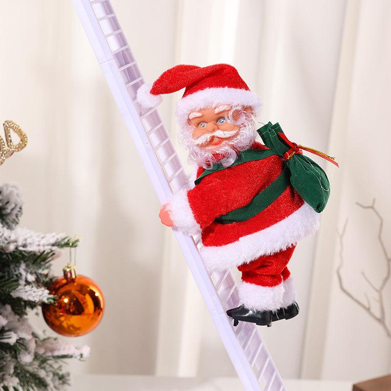 Christmas Electric Music Climbing Beads Climbing Ladder Santa Claus Doll Children's Toys Christmas Gifts