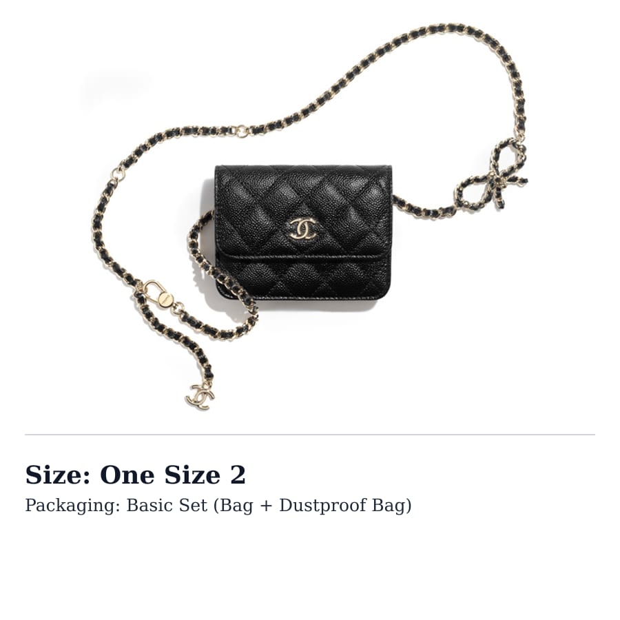 CHANEL Grain Calfskin Fanny Pack Women's Black AP3352-B10706-94305