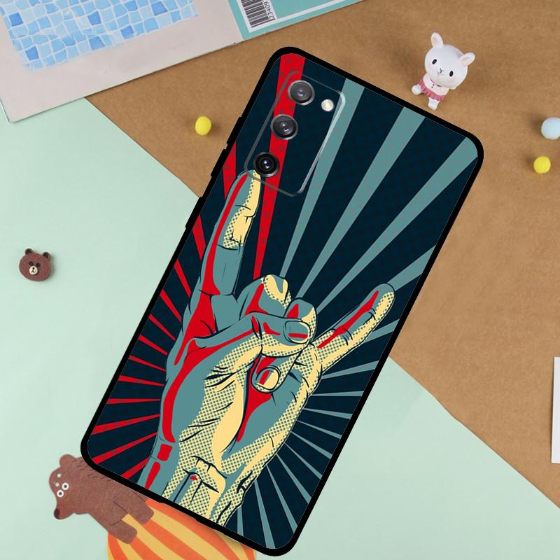 Rock Roll Skull Soft Case For Samsung Galaxy S24 Ultra S9 S10 S20 S22 S21 Plus S23 FE S25 Ultra Funda Cover