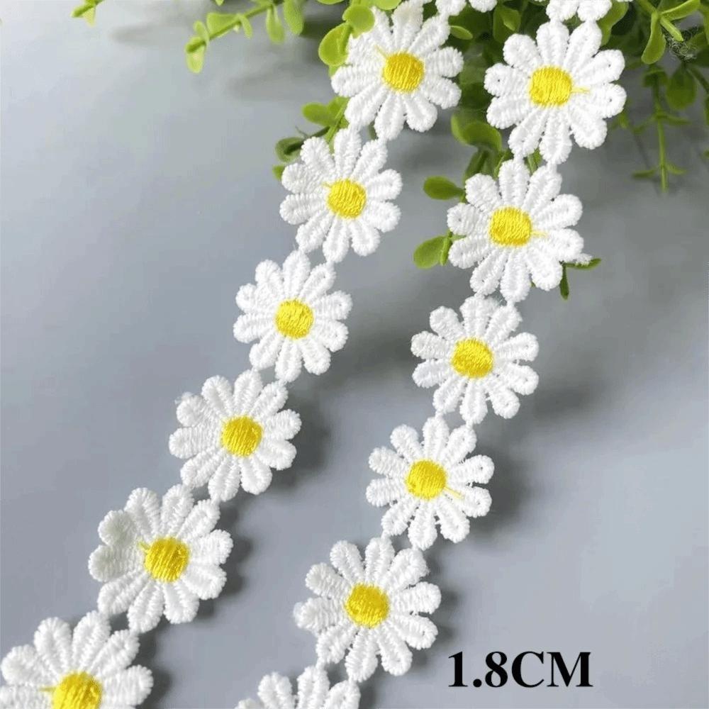 

15Yards Yellow Sun Flower Embroidery Lace Lace Decorative Strap Daisy Embroidery Lace Clothing Trim 1.8cm