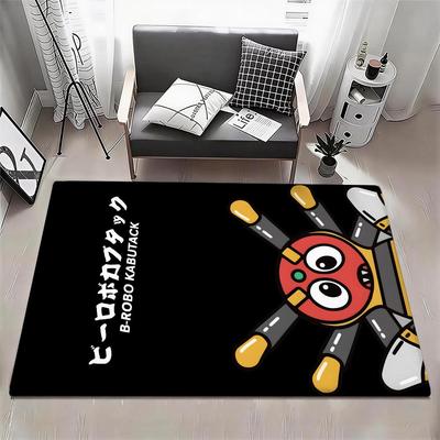 Cartoon C Robo Kabutack Floor Mat Eco Flannel Doormat Non Slip Odorless Indoor Floor Rug Soft Short Plush Home Mat