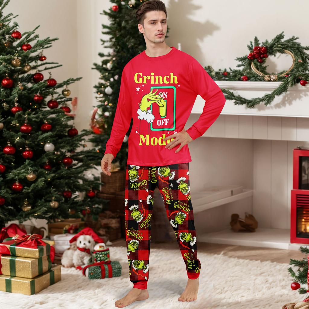 Pigiama Carino Set Famiglia Stampa, Abbigliamento da Casa, Set Famiglia Top a Maniche Lunghe Pantaloni