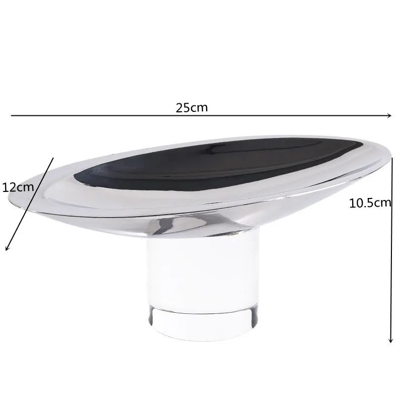 Luxury Metal Crystal Dessert Plate, High Footed Stainless Steel Plate, Fruit Plate, Decorative Ornaments, Restaurant Utensils