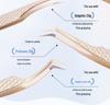 Golden Feather Stainless Steel Lash Tweezers with Net Grip for Precision Eyelash Application