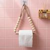 Beaded Wooden Stick Toilet Paper Holder Nordic Natural Wood Style Ideal For Home Decor Hanging Decorations