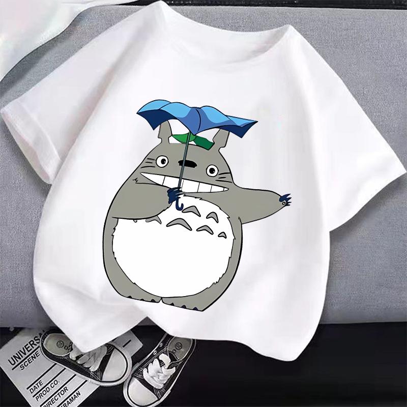 Totoro Children Cotton Short Sleeve Top Cute Miyazakis Anime Cartoon Printed Tee Summer New Style Clothes for Kids T-shirt Gift