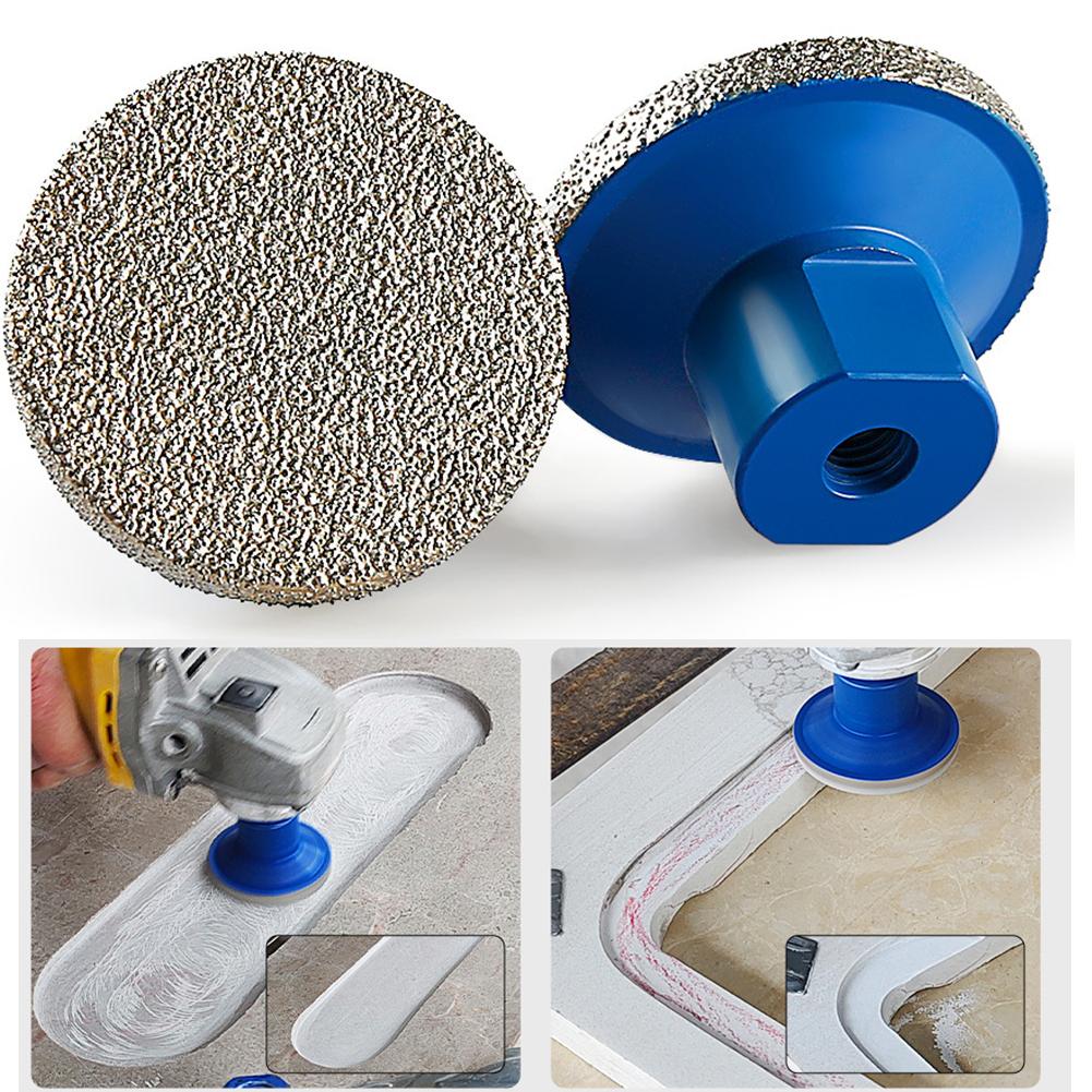 1pc 45/60/100Grit Grinding Wheel 50mm Brazed Flat Grinding Head Marble Stone Trimming Polishing Disc Abrasive Pad Power Tool