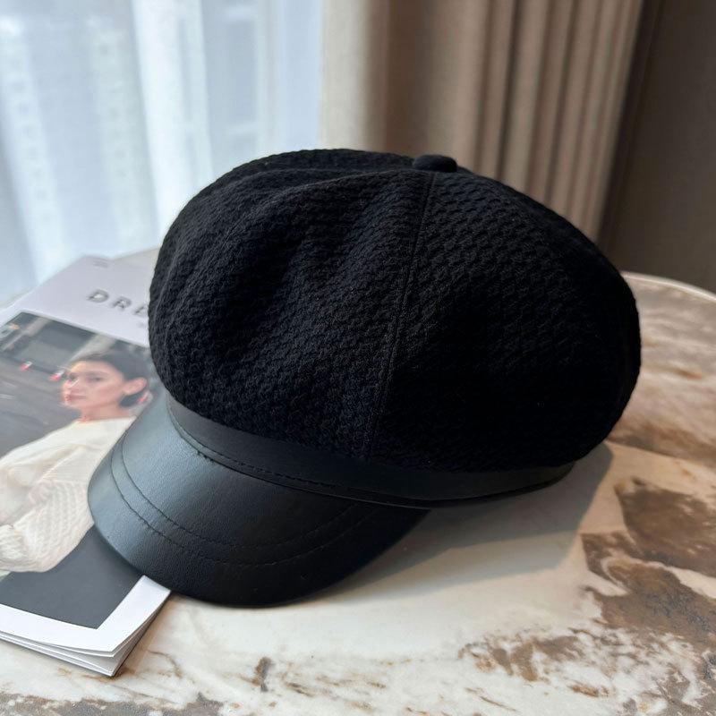 

Женская стильная шапка-берет, легкая вязаная шапка художника, кепка газетчика в стиле ретро в городском стиле для осени/весны, повседневная, подарок на Рождество Adjustable