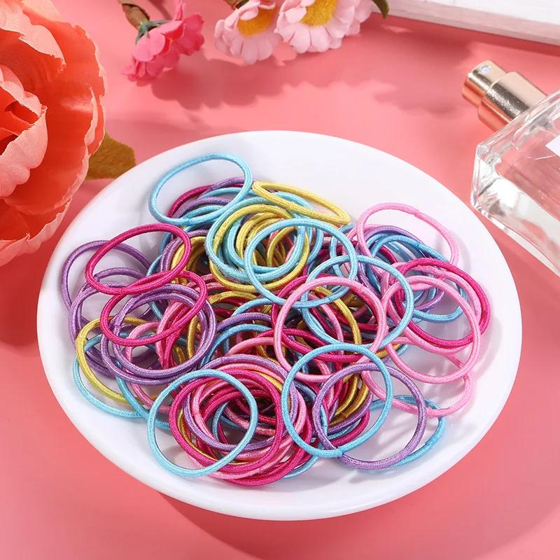 100/200/300pcs Hair Accessories Girls Rubber Bands Scrunchy Elastic Hair Bands Kids Baby Headband Decorations Ties Gum for Hair