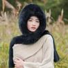 Winter Autumn New Women Casual Fashion Outdoor Keep Warm Faux Fox Fur Protect Ears Tail Russian Snow Hat Cap Collar Scarf  Wrap Shawl