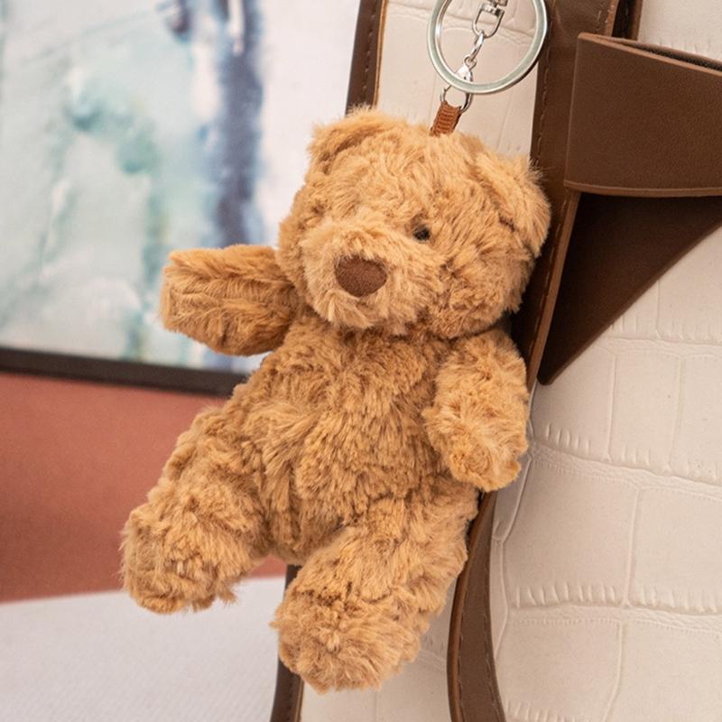 Niedlicher Mini Bär Schlüsselanhänger Weicher Schlüsselanhänger Anhänger Zarte Taschenanhänger Cartoon Bärenpuppen Geschenk für Frauen Kinder und Erwachsene