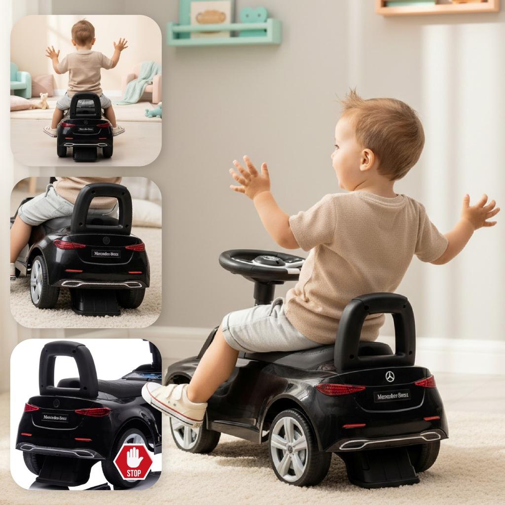 Jeździk Pchacz Chodzik Dla Dzieci Mercedes C-Class Czarny Sun Baby