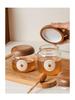 Luftdichtes Glasvorratsglas mit Holzdeckel für Honig, Kaffeebohnen, Marmelade oder Trockenwaren