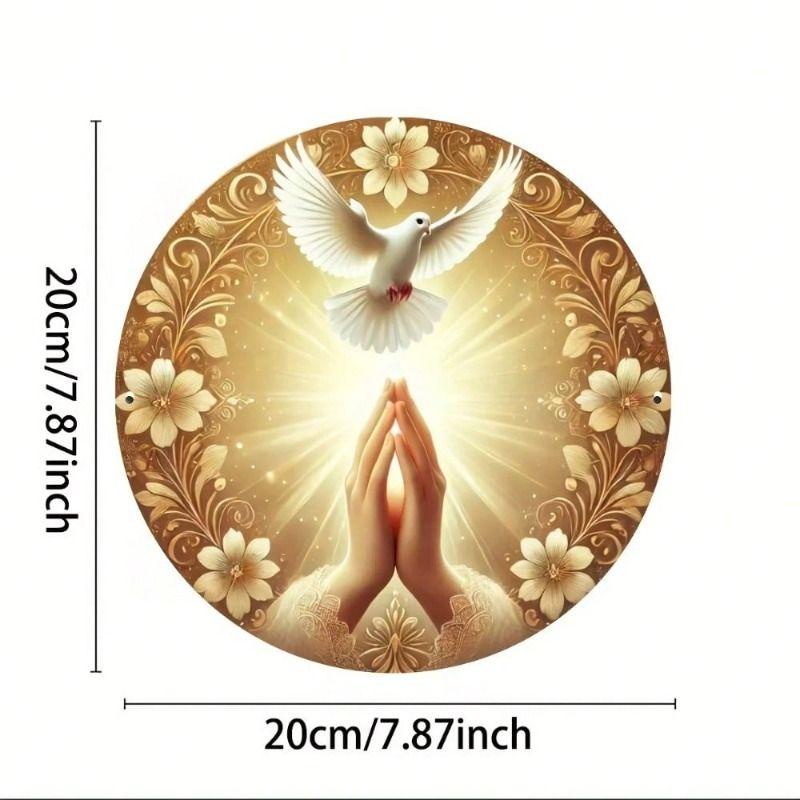Metal Tin Sign Floral Pattern Wall Art Home Decor 20x20cm