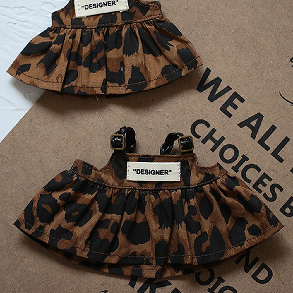 Miniature Leopard Print Back Dress for 17cm Labubu Dolls Cute DIY Doll Clothes Fashion Accessories Lovely Outfit Gifts for Girls Friends