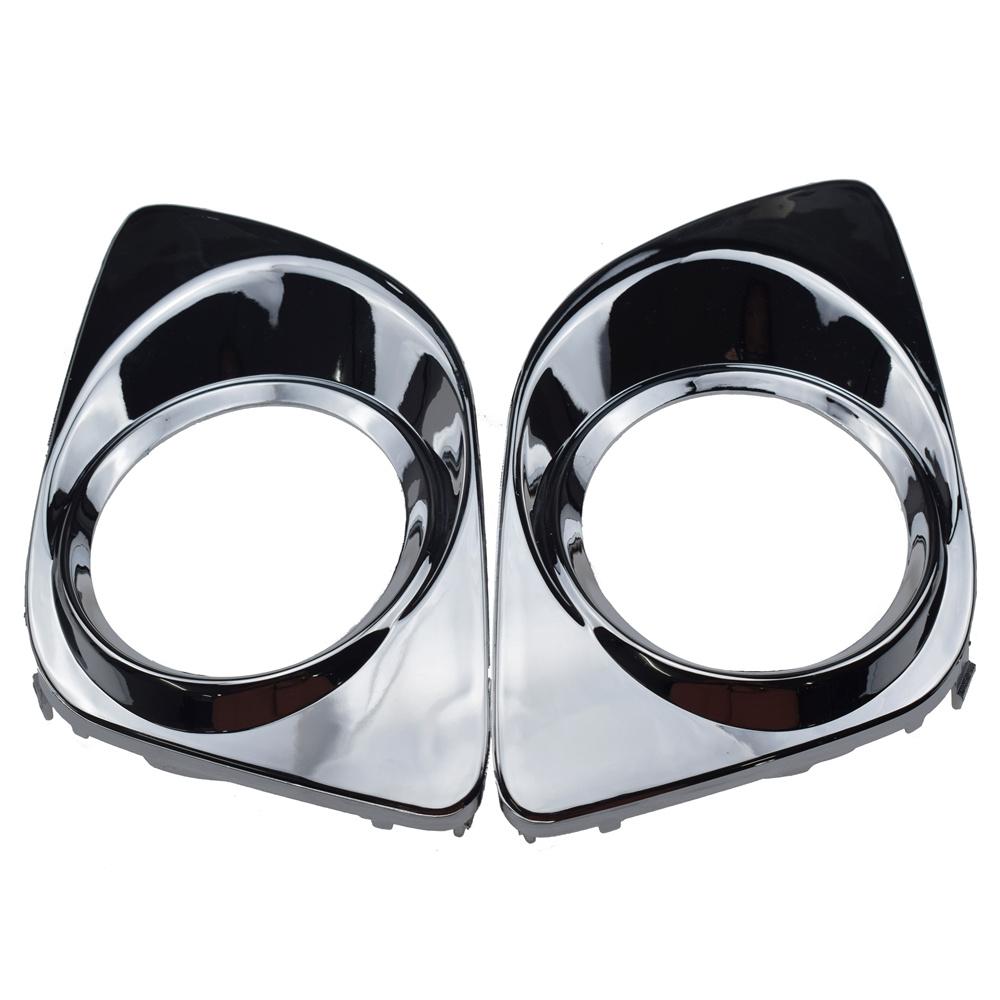 2Pcs Fog Light Trim Set Left and Right Chrome Plastic For 2009-2012 Toyota Venza