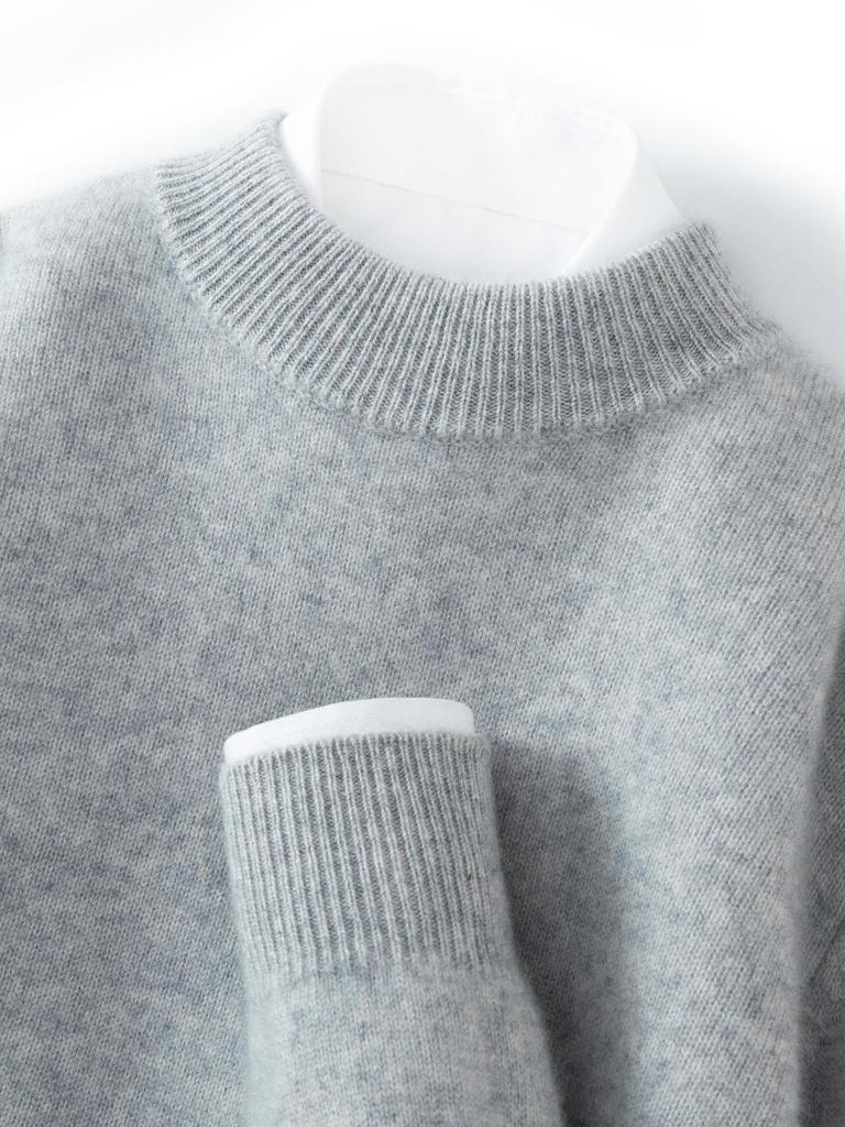 Men's Autumn Thickened Cashmere Round Neck Sweater - Light Business Style