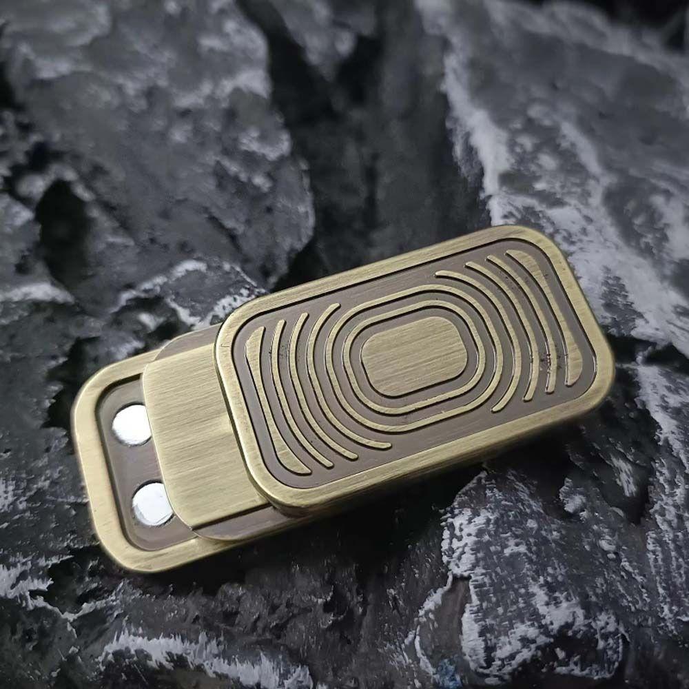 Hand Spinner Push Card Magnetic Triple Push Metal Fidget Toy Creative Fidget Slider  ADHD Autism