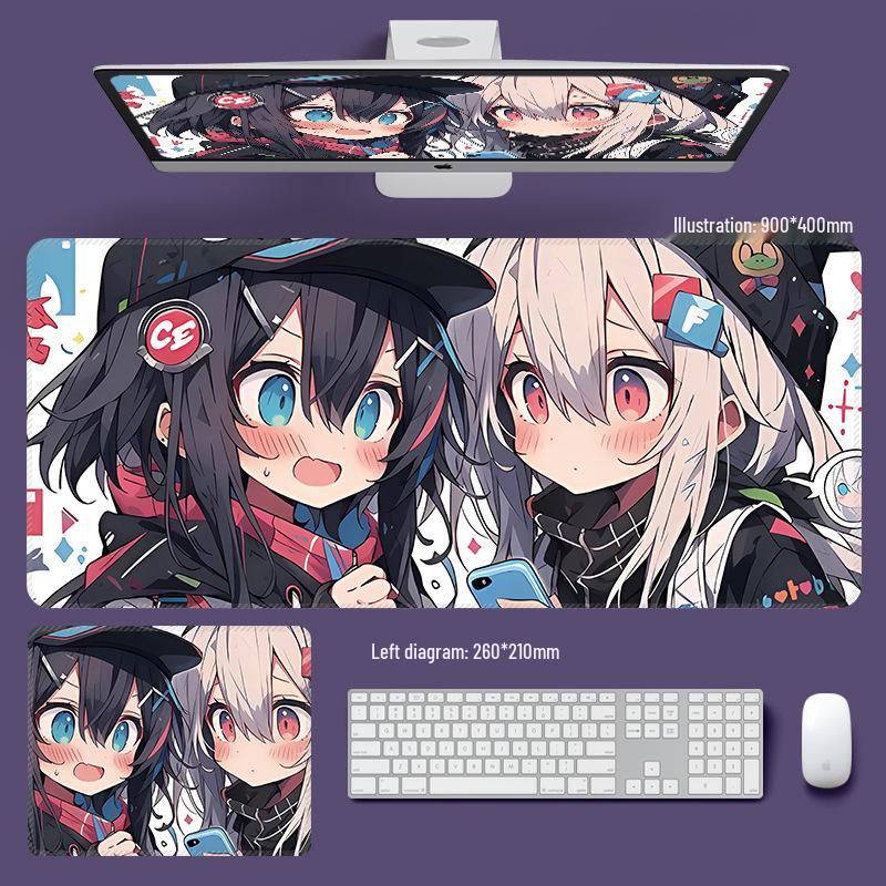 Extra Large Non-Slip Anime Girl Mouse Pad for Gaming and Esports