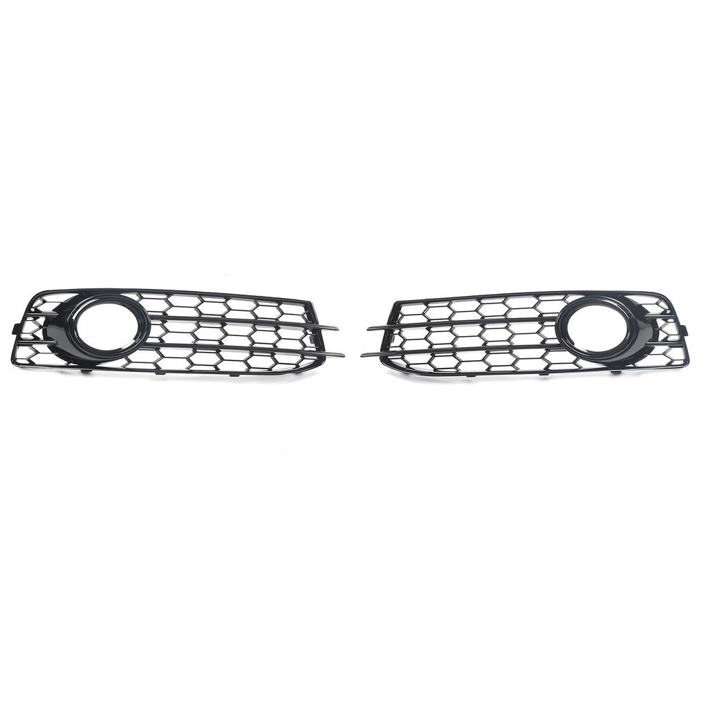 2pcs Front Fog Light Grille Left Right 8P0807682 Glossy Black Replacement for A3 8P 2008‑2012
