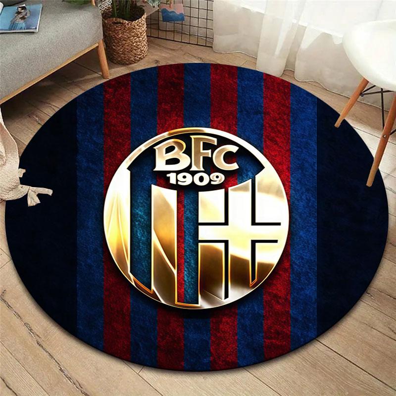 Bologna FC 1909 Round Area Rug,Carpet Rug for Living Room Bedroom Sofa Playroom Decor,Non-slip Floor Mat