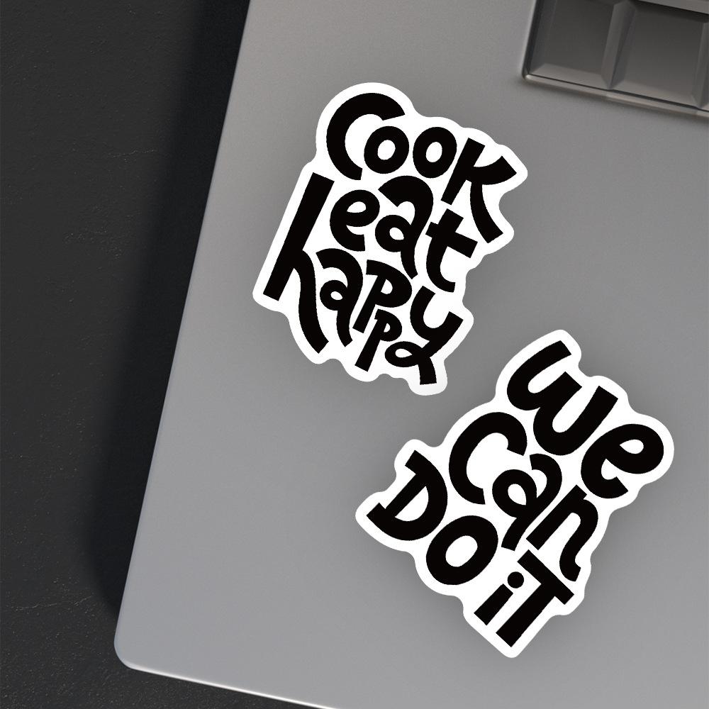 50Pcs Motivational Phrases Cute Stickers Decorative DIY Diary Scrapbooking Phone Laptop Helmet Car Guitar Graffiti Decals