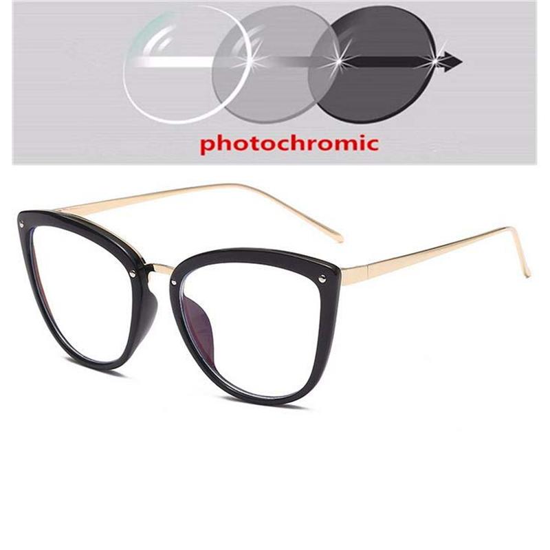 Spring Hinge Women Cat Eye Prescription Glasses For The Nearsighted Anti Blue Rays Myopia Spectacles Power 0 -0.5 -0.75 To -6.0