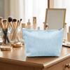 Durable Corduroy Cosmetic Organizer Pouch Portable Zipper Toiletry Bag Storage Bag  Travel Use