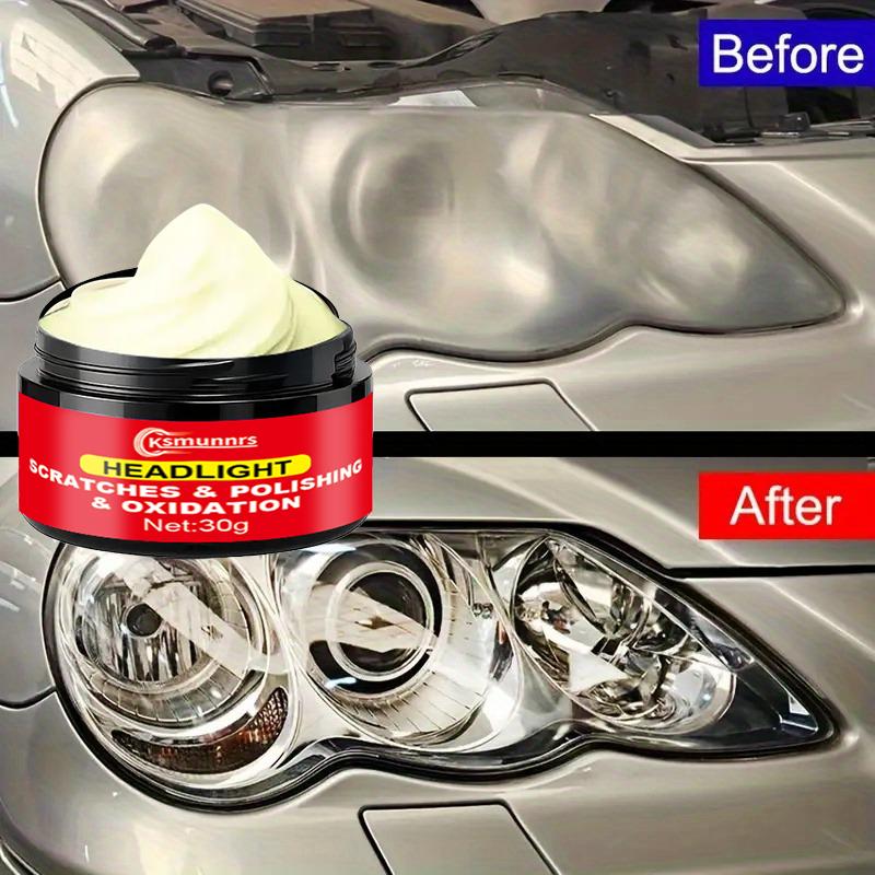 Car Headlight Restoration Paste, 30ml Headlight Polishing Compound, Removes Oxidation and Yellowing, Repairs Scratches and Haze,