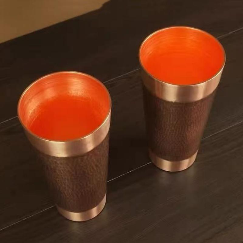 Pure Copper Coffee Cup,Handcrafted Engraving Hammer Texture 500 ml Milk Moscow Mule Tumbler Beer Mug,Vintage Tea Water Tableware
