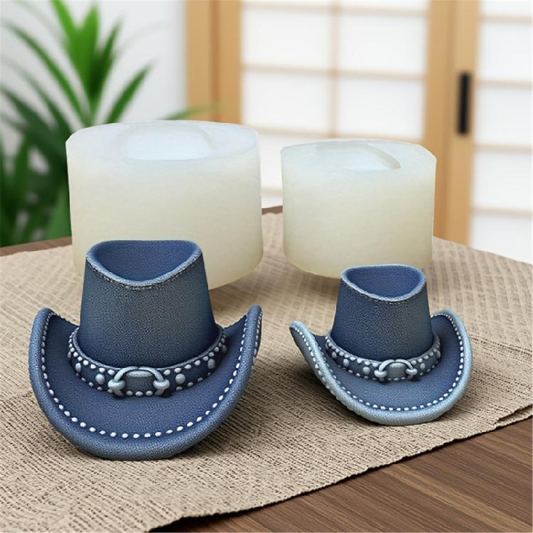 Cowboy Hat Silicone Candle Molds for Epoxy Resin Making Candle Soap Multunction Silicone Mould Temperature Resistant