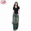 Langsha Women's Slim Fit V-neck Basic Short Sleeve T-shirt