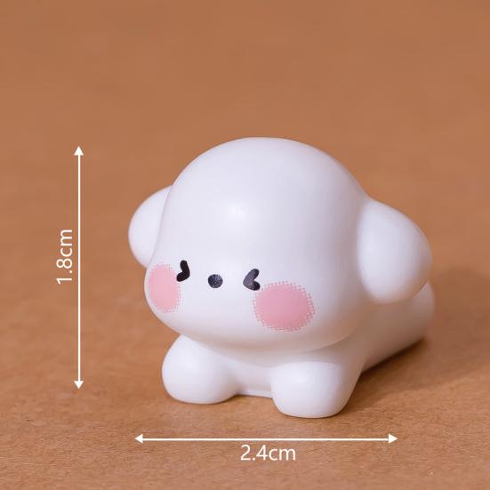 Miniature Dog Figurine for DIY Terrarium Dollhouse Decor Cute Resin Animal Statue for Fairy Garden Desktop Car Shelf Decoration Micro Landscape