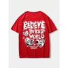 Believe Inovr World Street Letter Graphic Clothing Men High Quality T-Shirt Summer Cotton T-Shirts Hip Hop Street Loose Tops