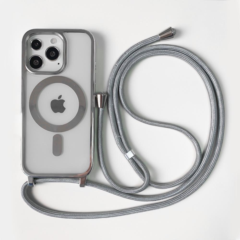 Magnetyczne i galwanizowane etui na iPhone 15 Pro Max ze smyczą